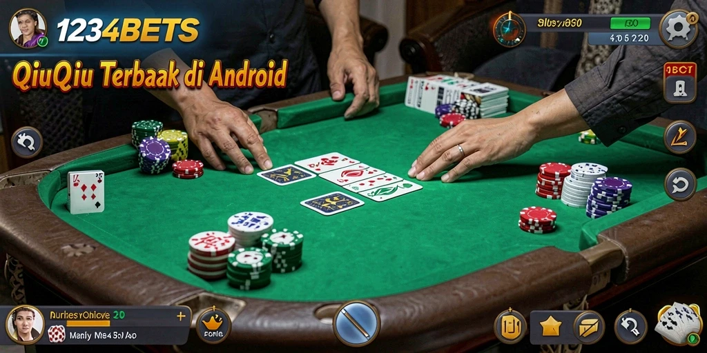 Tampilan aksi seru dalam gameplay QiuQiu 1234BETS.