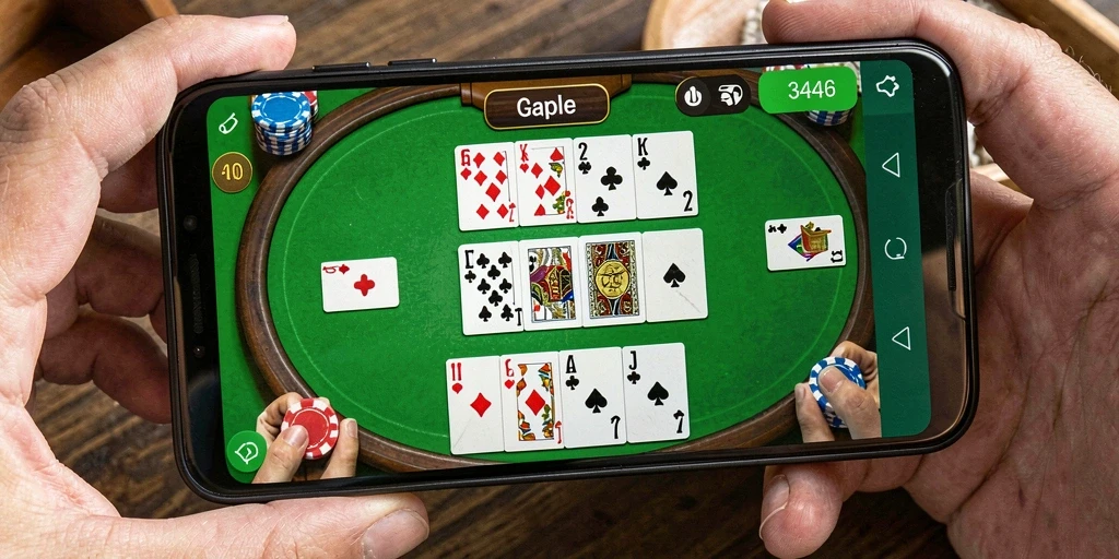 Tampilan gameplay seru dalam game Gaple.