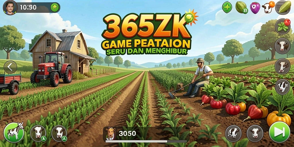 Screenshot 365ZK menampilkan gameplay pertanian yang menyenangkan.
