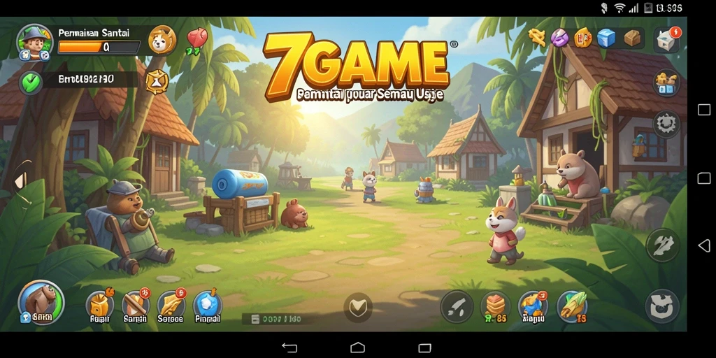 Screenshot gameplay 7GAME yang penuh warna dan mengasyikkan.