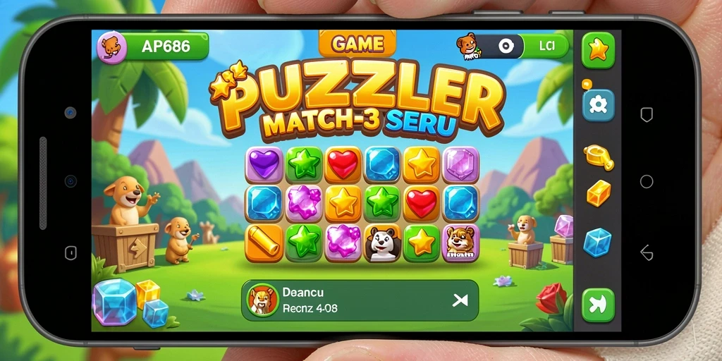 Tampilan gameplay AP686 yang penuh warna dan seru.
