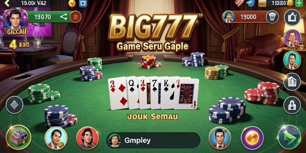 Tampilan gameplay Gaple yang menarik dan interaktif di BIG777.