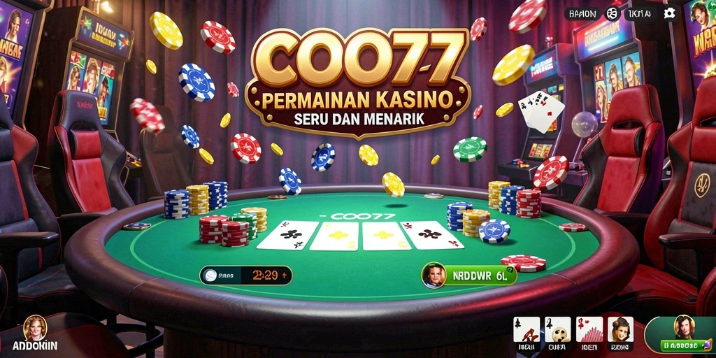 Screenshot gameplay COO77 menampilkan suasana kasino yang mendebarkan.