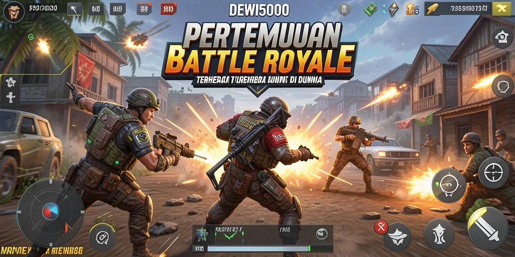 Gameplay seru DEWI5000 dalam pertempuran Battle Royale yang intens.