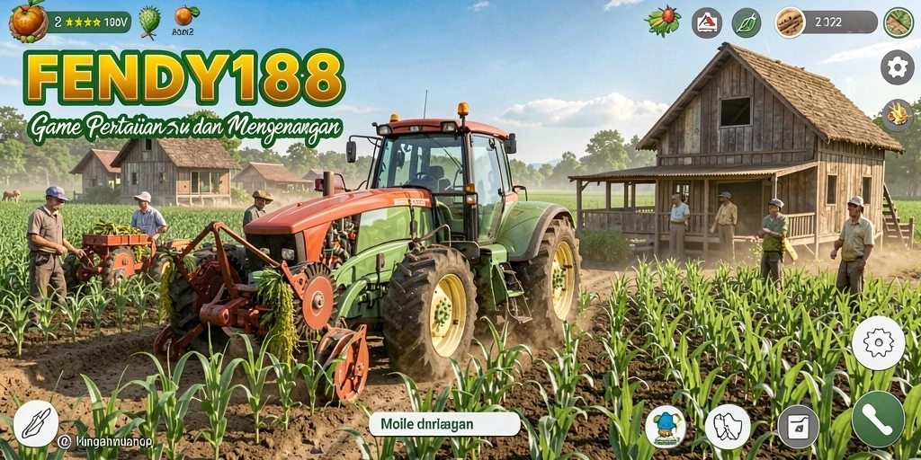 Tampilan gameplay <strong>FENDY188</strong> yang memukau dengan aktivitas bertani.