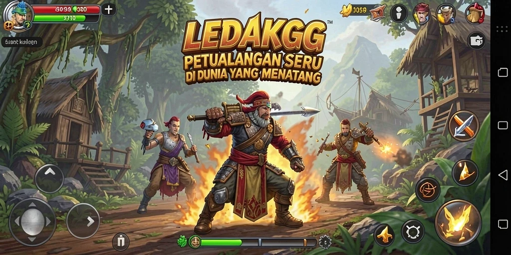 Tampilan gameplay seru dalam dunia petualangan LEDAKGG.