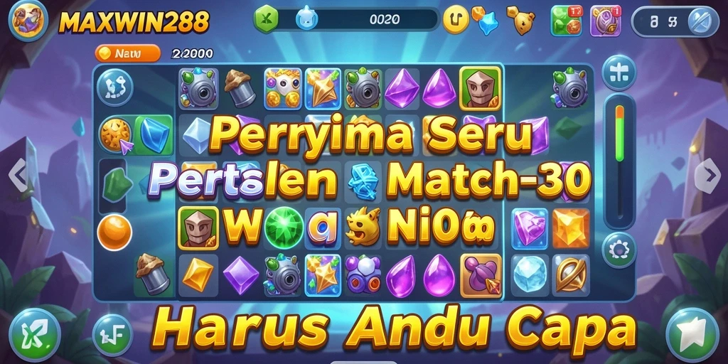 Gameplay Match-3 yang seru dan penuh warna.