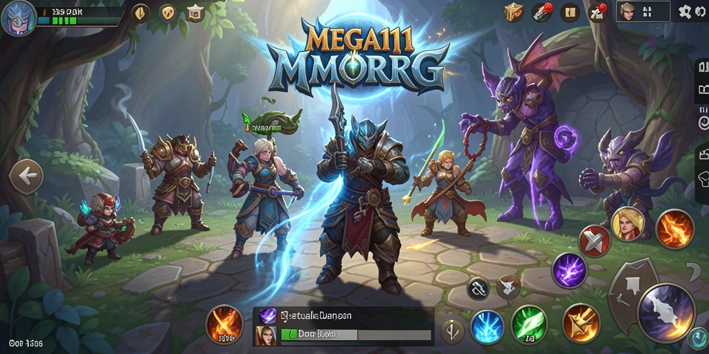 Tampilan gameplay memukau dari MEGA111, menjelajahi dunia MMORPG yang kaya.