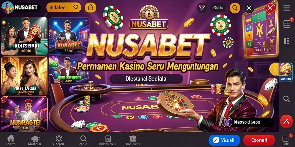 Screenshot gameplay NUSABET yang menampilkan keseruan permainan kasino.