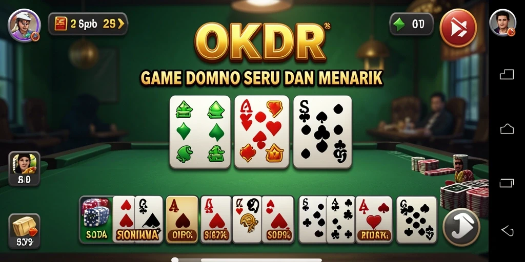 Tampilan gameplay seru dari OKIDR saat bermain Domino.