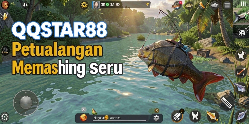 Tampilan gameplay seru di QQSTAR88 dengan aksi memancing yang menegangkan.