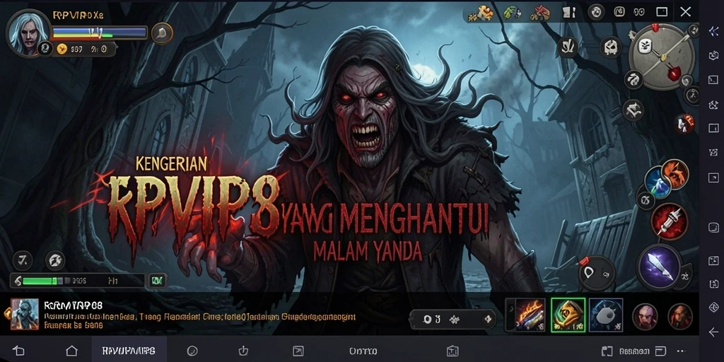 Screenshot gameplay RPVIP8 dengan suasana horor yang mencengangkan.