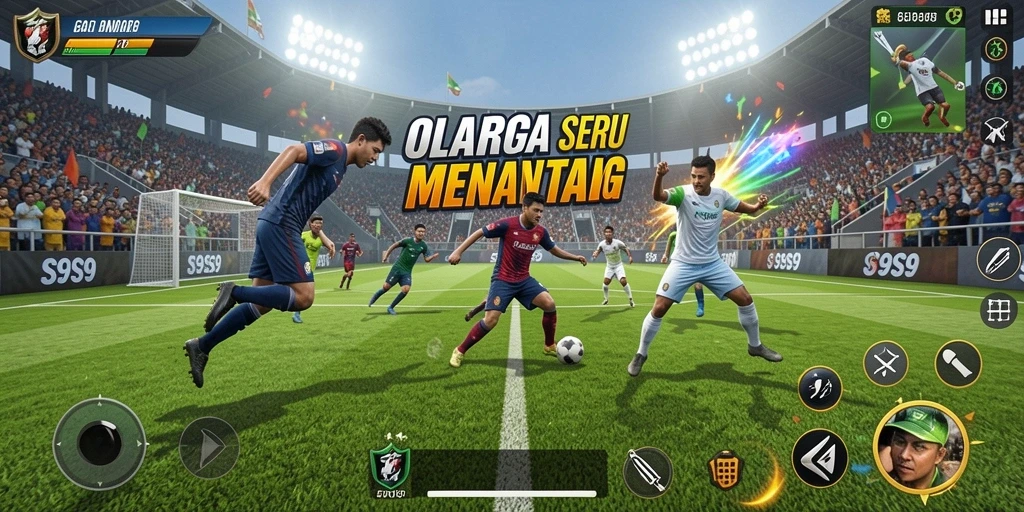 Screenshot S9S9 menampilkan aksi seru dalam pertandingan olahraga.