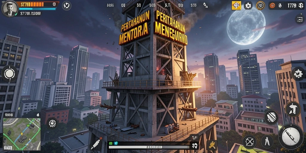 Screenshot gameplay ST789 menampilkan aksi Tower Defense yang mendebarkan.