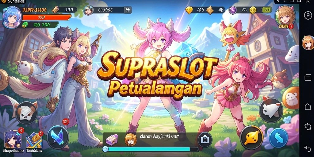 Tampilan gameplay menarik dari <strong>SUPRASLOT</strong> yang menunjukkan aksi karakter anime.