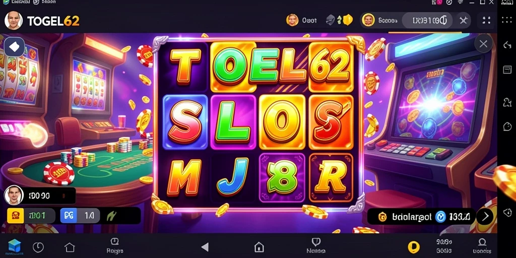 Tampilan gameplay Slot yang menarik dan penuh warna di TOGEL62.