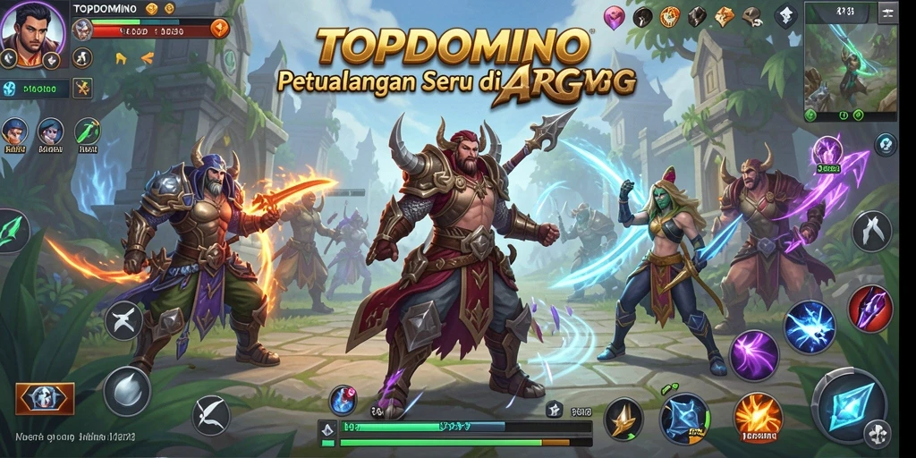 Screenshot gameplay utama TOPDOMINO yang menunjukkan aksi mendebarkan dalam ARPG.
