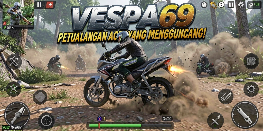 Tampilan menarik dari gameplay VESPA69 yang penuh aksi.