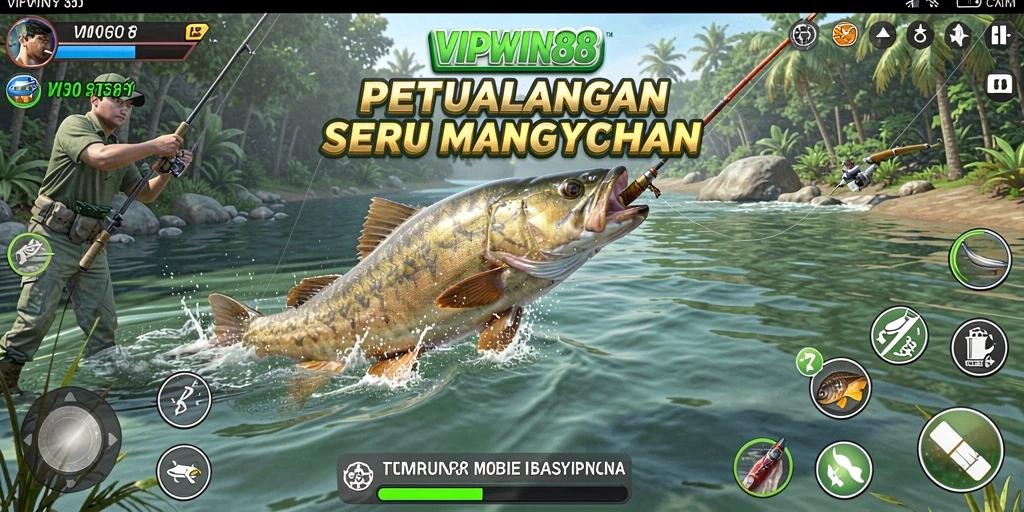 Screenshot utama VIPWIN88 menampilkan gameplay memancing yang seru.